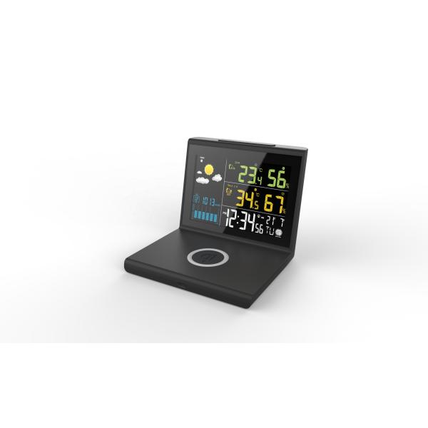 CE Indoor Outdoor Thermometer Wireless QI  LCD Digital Weather Clock