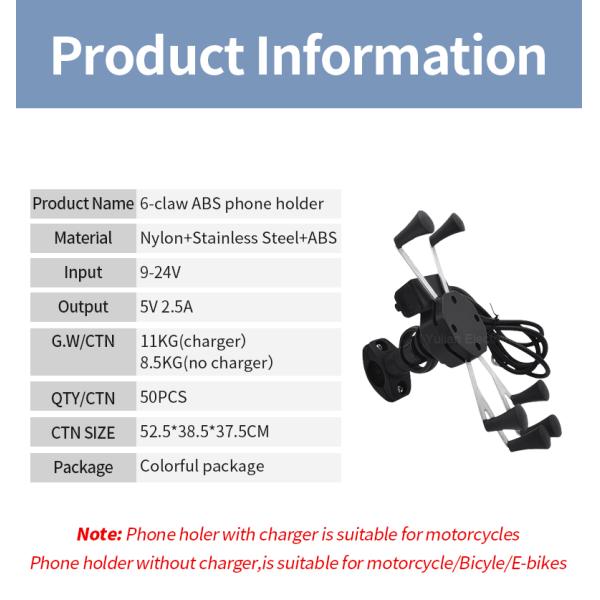 3.5in X Claw Motorcycle Phone Mount