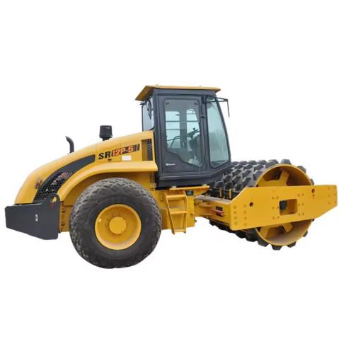 Yellow road rolling construction vehicleShantui SR12P-5 Single Drum 10ton Compactor Vibratory Mini Road Roller