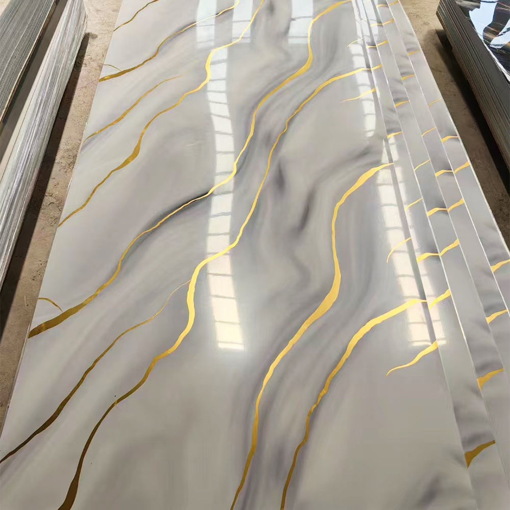1.22m*2.44m Modern Waterproof PVC Marble Wall Panel Easy DIY UV Installation For