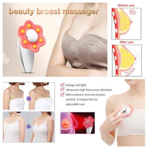 Hot Ion Rechargeable Electric Breast Massager , Handheld Mini Massager For Breast