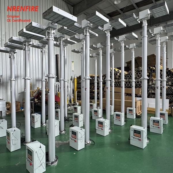 6m fire vehicle mounted pneumatic telescopic light mast tower for fire truck-pan tilt unit-remote control
