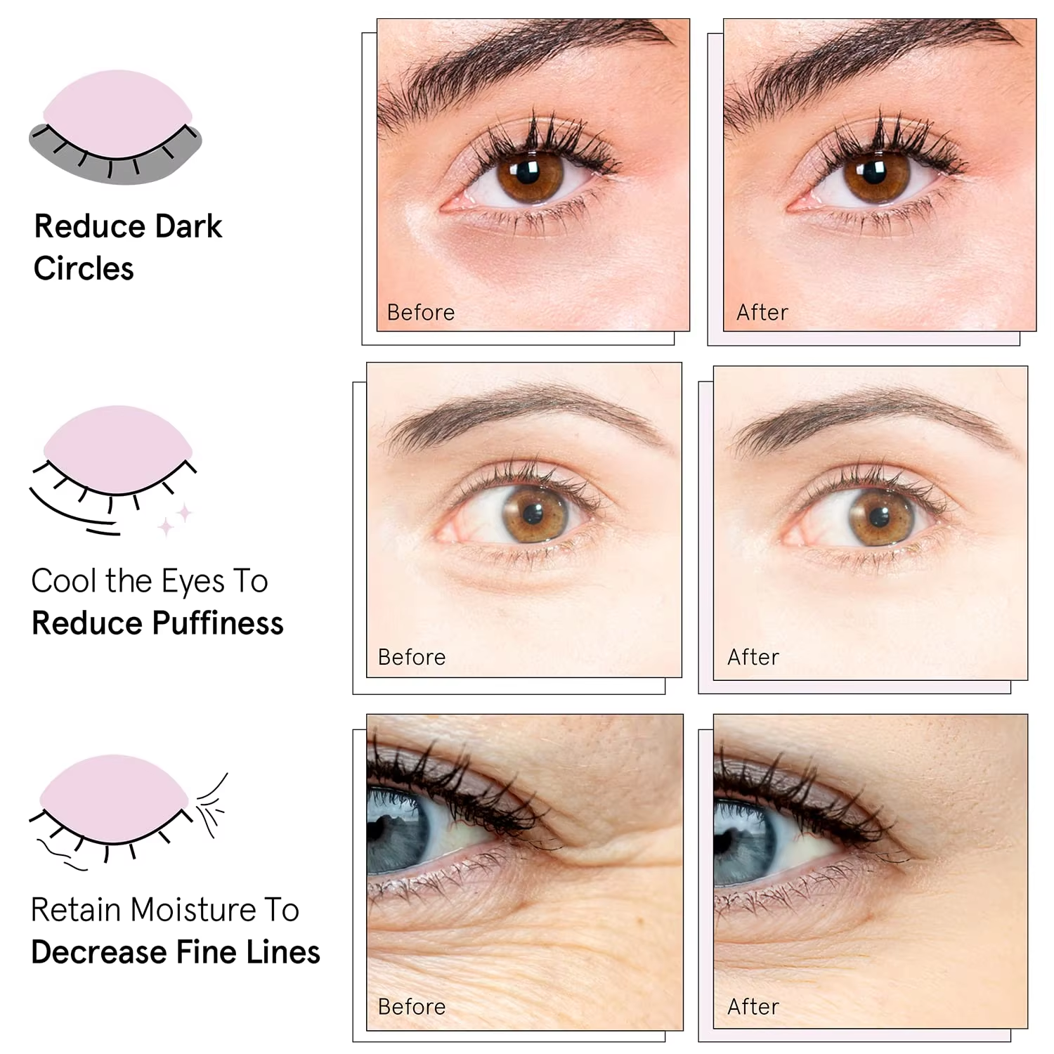 OEM Shiny Colorful Collagen Eye Masks Skincare Under Eye Patches Reusable
