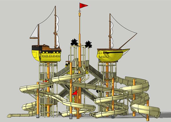 Parque temático da água do navio de pirata/campo de jogos exterior do Aqua para a família