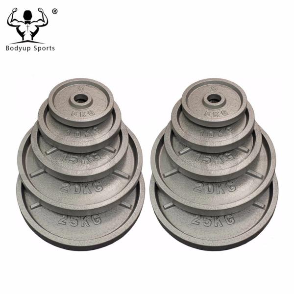 No Odor Fitness Weight Plates Eco Friendly Mateiial Gray Hammertone