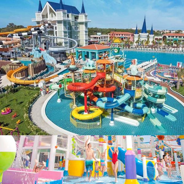 Aqua Park Magic Carpet Slide Metal Fiberglass Commercial Water Park Equipment Custom