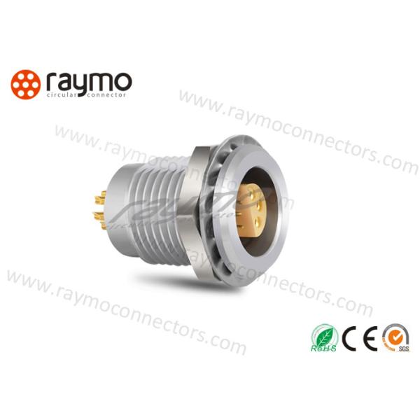 Fixed Socket Panel Mount Connector Full EMC Shielding Chrome Plated Brass Material