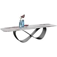 Acero Nórdico Sinterizado de Piedra Rectangular Muebles de comedor moderno Mesa de comedor de mármol