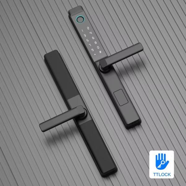 セキュリティ強化のためのアルミ熱断裂ドアロック デジタルインテリジェント電子スライディングガラス指紋ロック