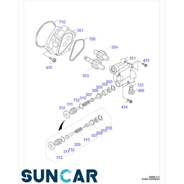 1518AKT Seal Kit Gear Pump Hydraulic Parts Fits Doosan DH258-7