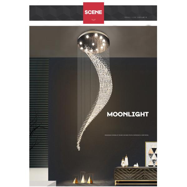 Crystal Modern Chandelier Single Spiral Ladder Foyer Chandelier crystal led pendant lights(WH-NC-34)