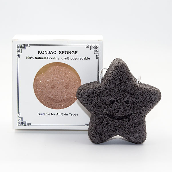 губка 7*3.5cm черная Konjac