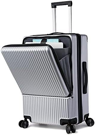20in Aluminium Frame Hardside Spinner Wheel Luggage, Built-In TSA lock Carry on Suitcase, with Cup Holder & USB Port