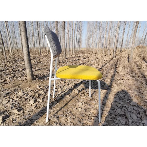 Scandinavian Hotel Dining Chair Fabric Seat Metal Frame