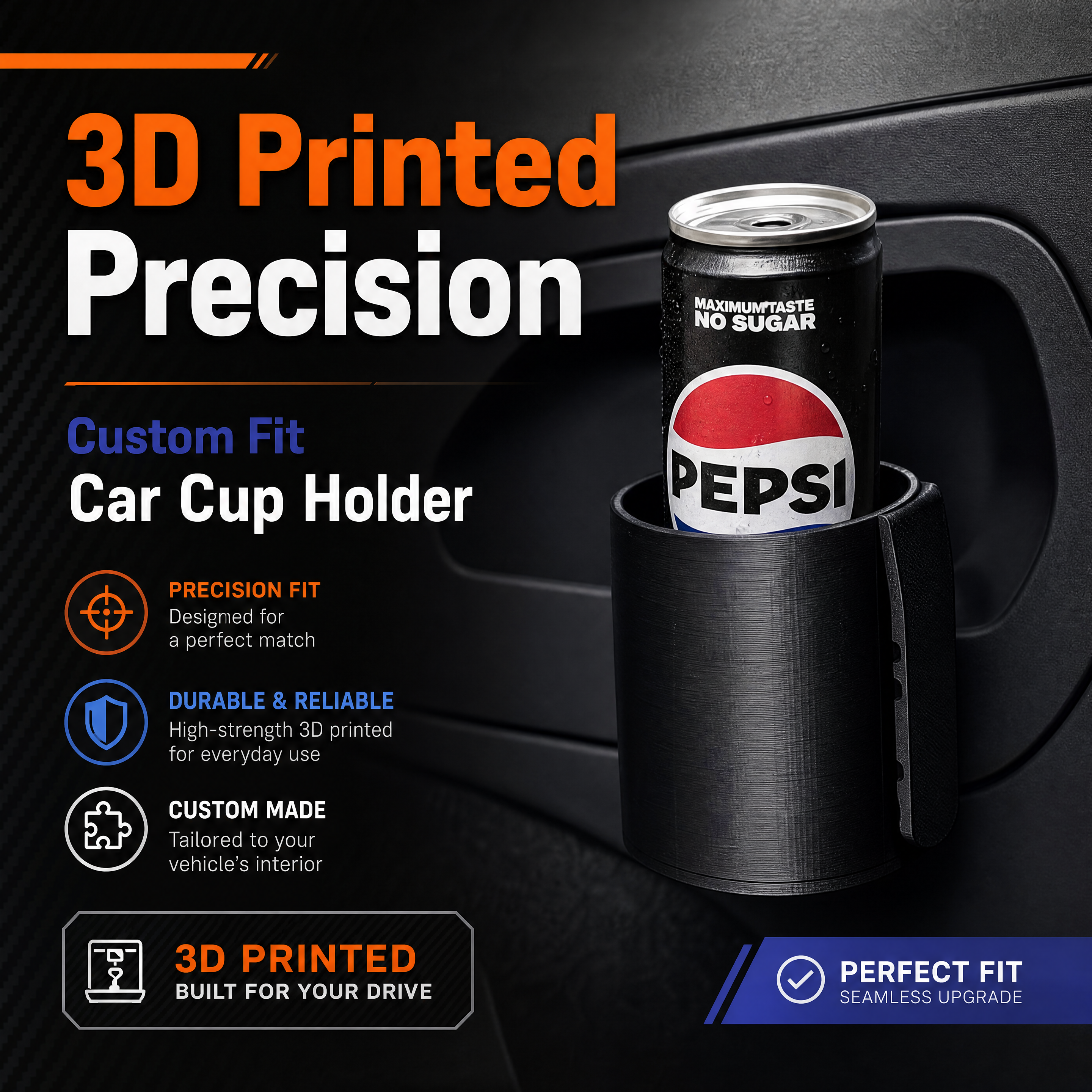 Space Saving Door Mount Cup Holder 3d Car Parts For Cans And Bottles