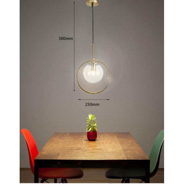 Dining Room Round Glass Pendant Light AC 220V 3000K 4000K 6000K