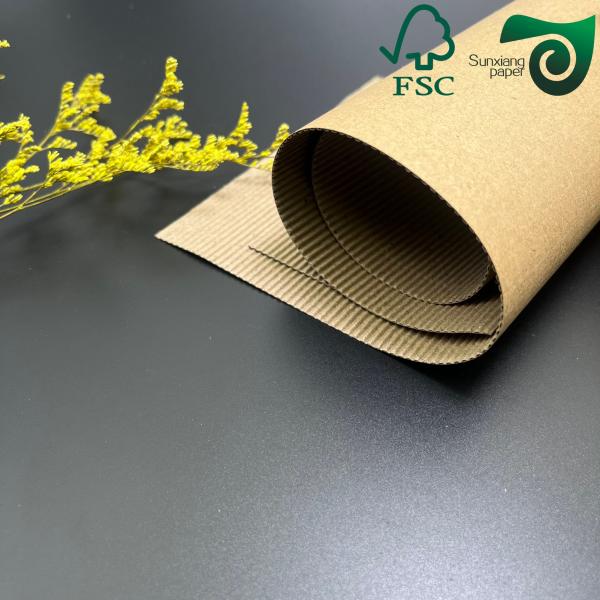 FSC E Hojas de cartón corrugado de pared única para cubiertas de tazas de café marrón