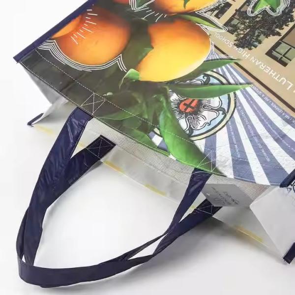 Eco-Friendly Custom Logo Printed Reusable Grocery Shopping Tote PP Non-Woven Bag