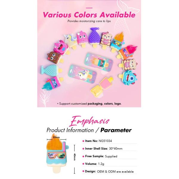 Safety Child Friendly  1.2g Chapstick Lip Balm From Custom Silicone Outer Packing