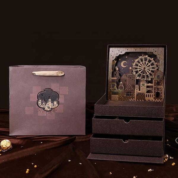 Recyclable Biodegradable Wholesale Custom Logo big present box personalised layered gift box