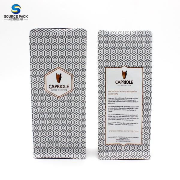 Customized Coffee Bean Packaging Bags With Flat Bottom Design