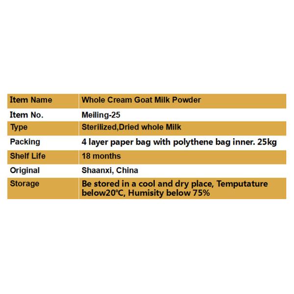 Сливк белое 25kg дополняя высушенное сухое молоко козы