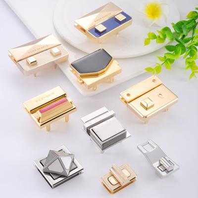 Press Handbag Lock Hardware for Bags Custom Design Metal Push and Turn Closures