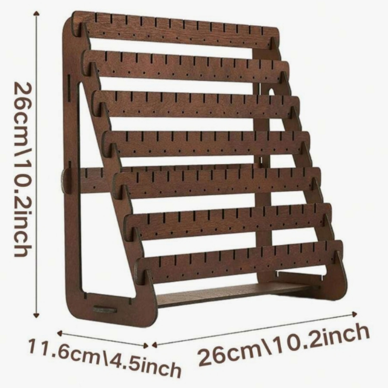 Wooden Earrings Storage Display Rack Wooden Stud Earrings Jewelry Hooks Ladder Table Storage Display Stand