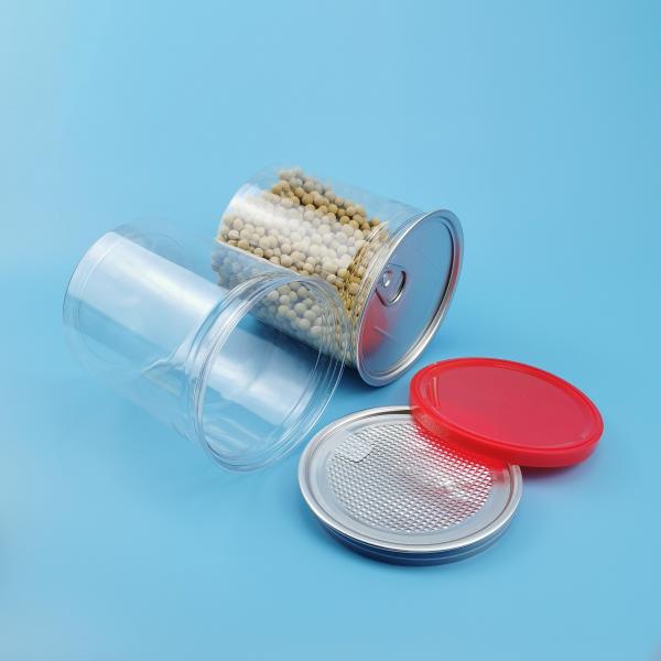 Transparent 1400ml Visible Tuna PET Plastic Food Jars