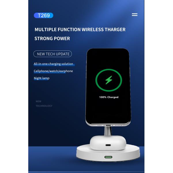 15w 10w 7.5w 5w Metal Wireless Charger Zinc Alloy Black and white with night light 2w