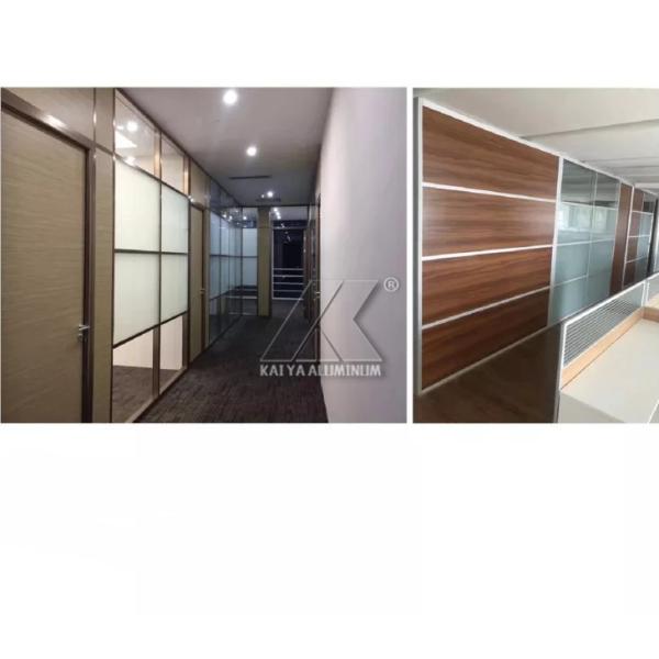 Fire Proof 6061 Aluminum Alloy Profile Commercial Glass Partition For Office Building