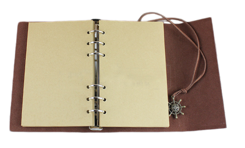 Vintage Unisex Travel Custom Leather Notebook And Journals A6 With Charm Compass