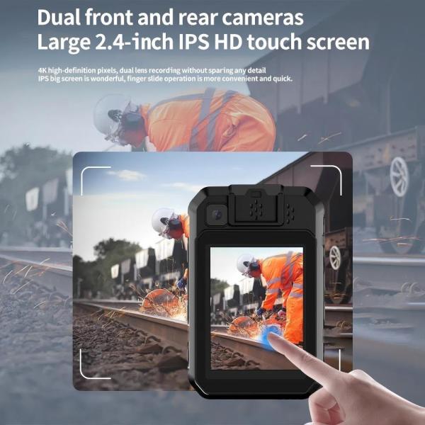 4G Wifi Bodycam Law Enforcement Recorder 2.4inch Touch LCD Display Battery 2500 Mah With SOS LED Red And Blue LED