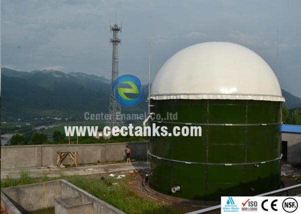 Tanque séptico / tanque de armazenamento de biogás de esmalte com telhado de membrana dupla 6.0Mohs