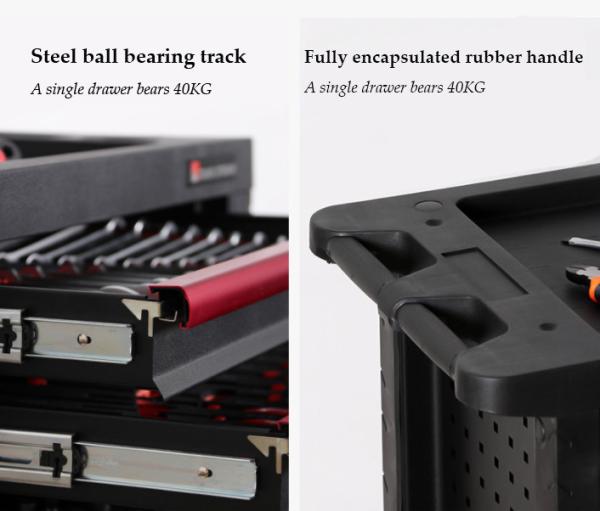 0.7mm 0.8mm Movable Tool Cabinet Trolley , Workshop Mobile Tool Chest Workbench