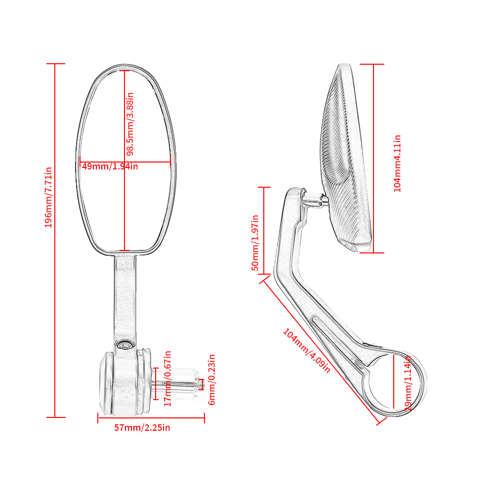 Blue Mirror Oval Handle Mirror Motorcycle Rearview Mirror Motorcycle Universal Accessories Motorcycle Modification Parts
