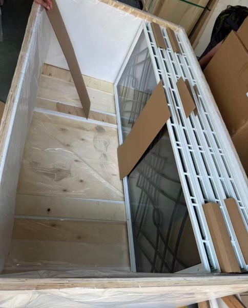 Vidrio decorativo personalizado con marco para puertas de entrada