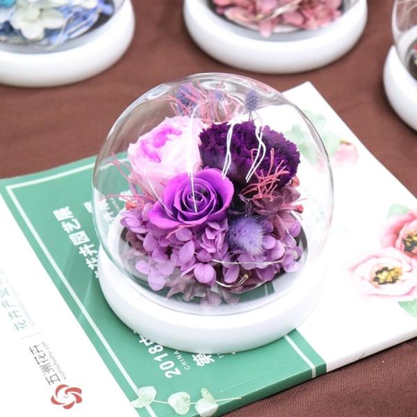 Real preserved rose flowers gift forever rose in glass ball wholesale price