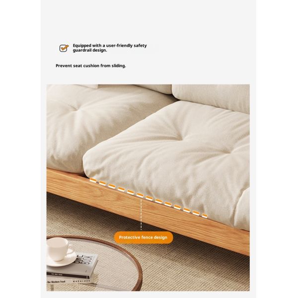 Modern Minimalist Space Saving 3 Seater Frame Sofa Fabric Solid Wood Eco-Friendly Cloud Corner Modular Sectional Sofa Living