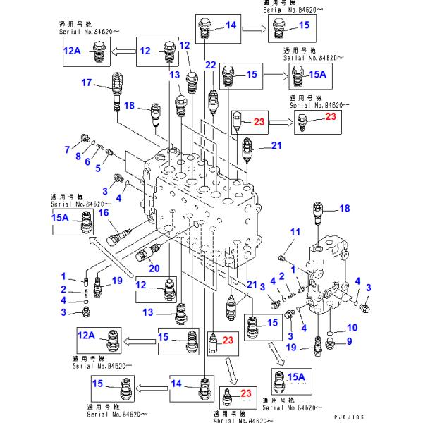 Клапан сброса 723-20-80100 давления кавитации экскаватора PC200-6/7/8