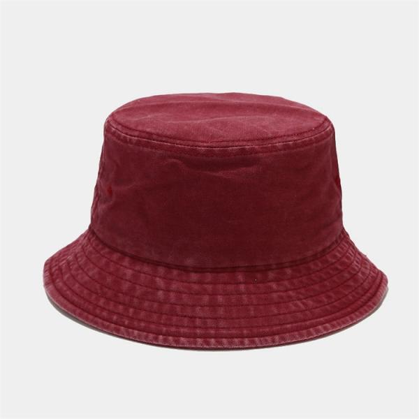 Foldable Plain Fisherman Bucket Hat Washed Cotton Denim cap Unisex For Outdoor