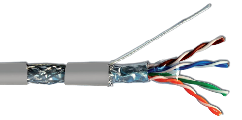 Кабель связи интернета LAN сети SF/UTP Cat5e промышленный 305 метров