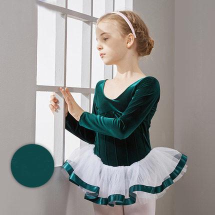 Children dance costumes girls velvet long-sleeved autumn uniforms children's ballet dance dress