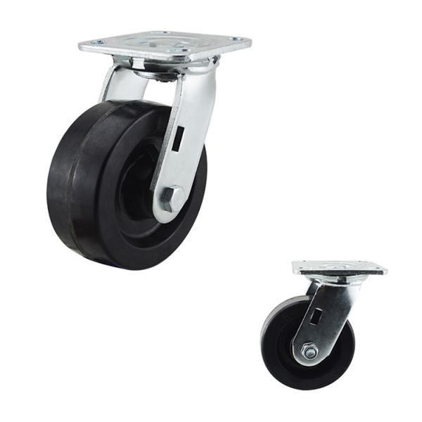 Giro resistente ao calor preto Oven Trolley rodas do rodízio da substituição de 5 polegadas