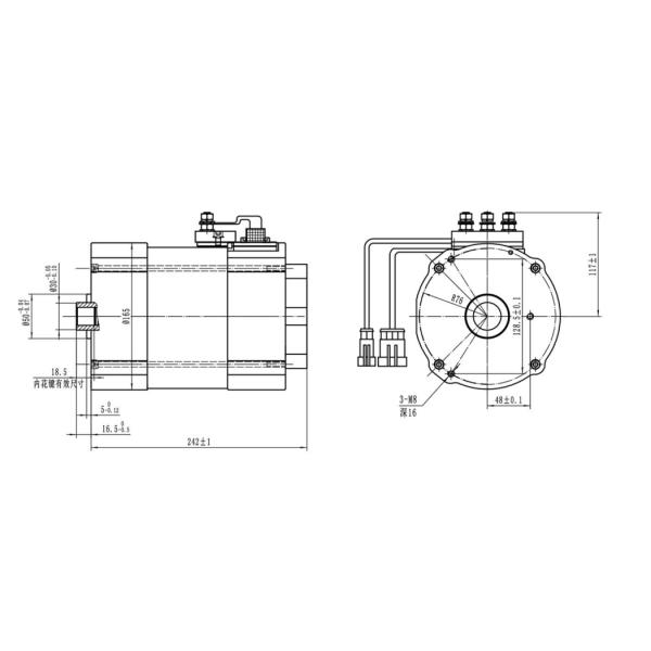 Green Power 3kW AC motor for Electric Mobility Scooter