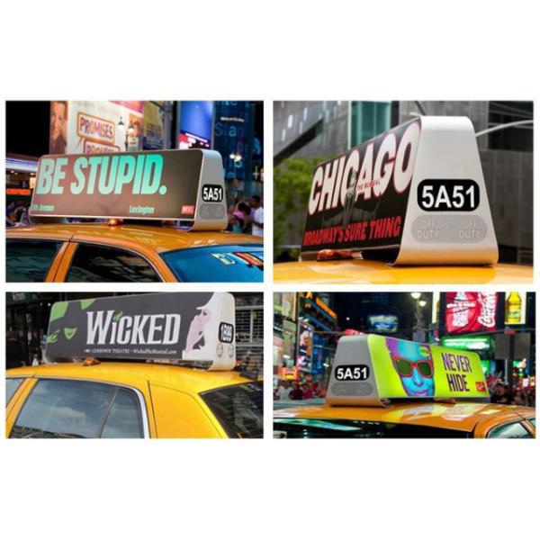 Taxi Top Led Display Screen Single / Double Sided 3G 4G WIFI GPS Sign Aluminum