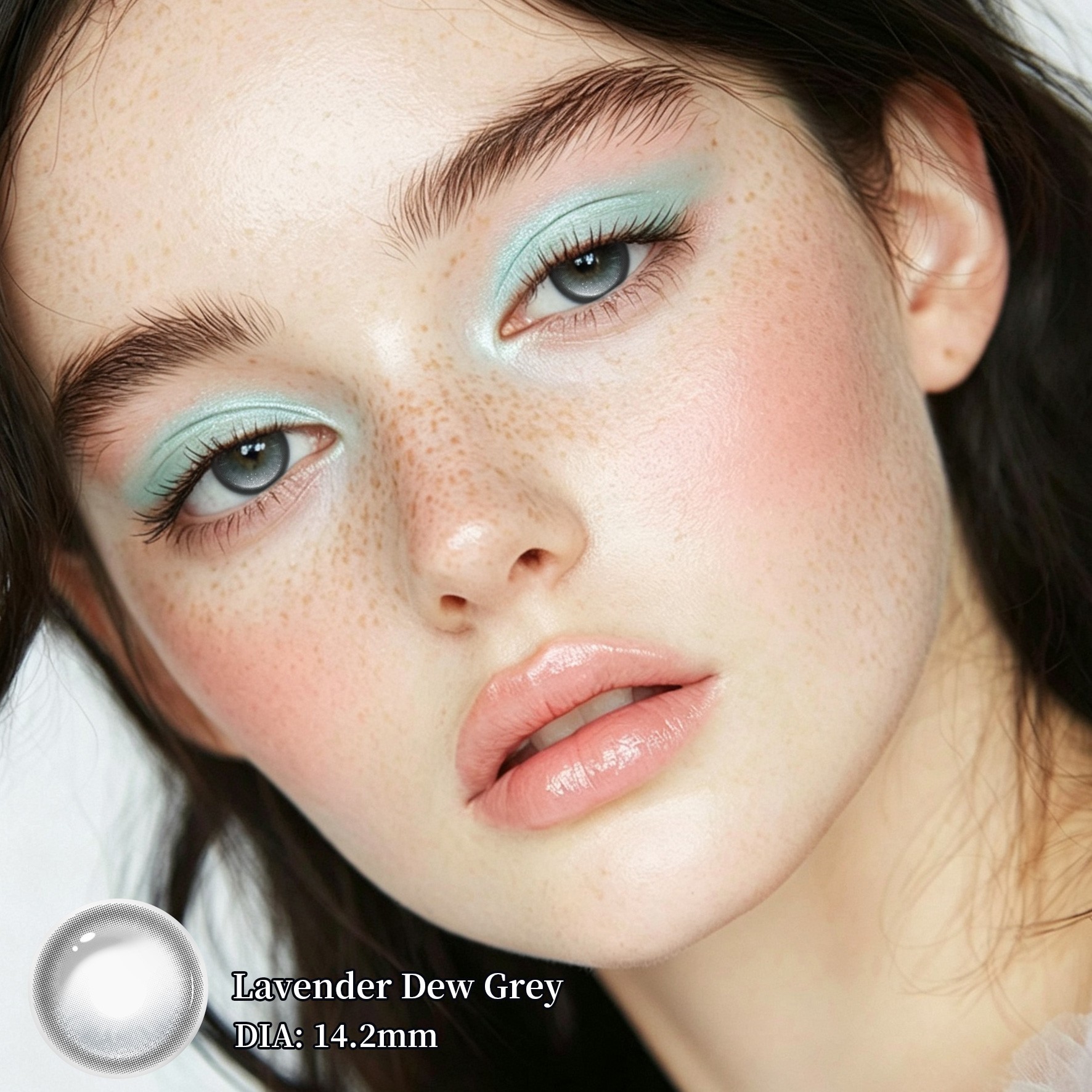 14.2mm Natural Lavender Dew Grey Yearly Soft Lenses by MILLCREEK - CE & ISO Certified