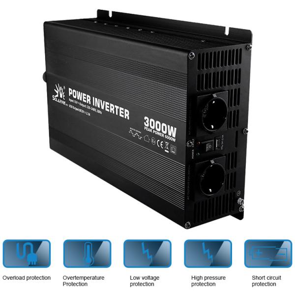 3000W de alumínio alterou o inversor 12V do poder de onda do seno a 110/220V
