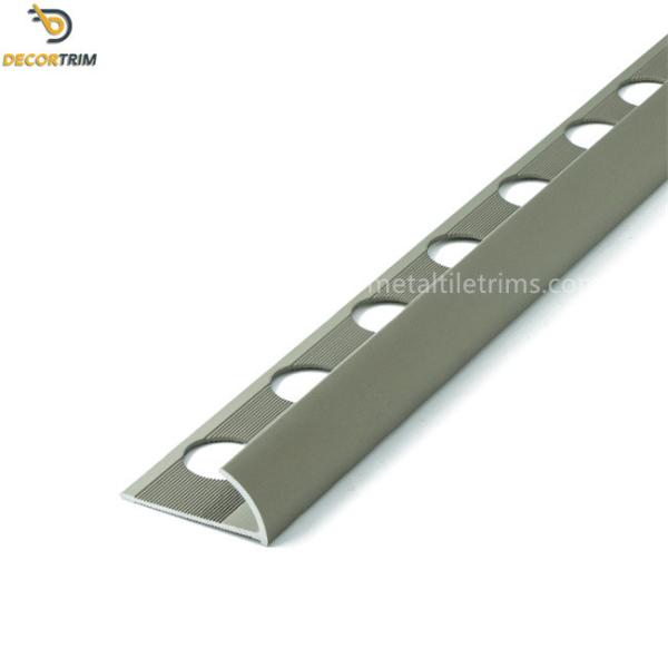 8mm Matt Bronze Alu Metal Tile Trims Bullnose Quad Edge Exterior