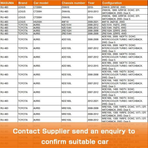 90947-02933 Torque Borusing Kit para LEXUS CT200H Suspensión trasera
